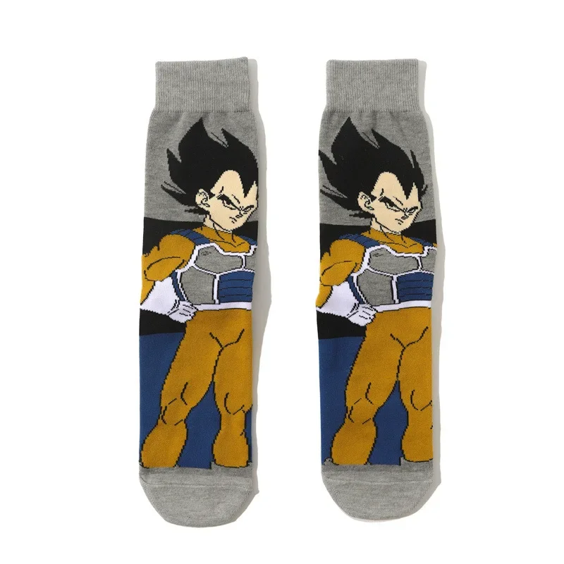Dragon Ball Z Socks Men\'s Funny Anime Goku Vegeta Super Saiyan Cosplay Cartoon Kids Socks Personality Trend Anime Stockings