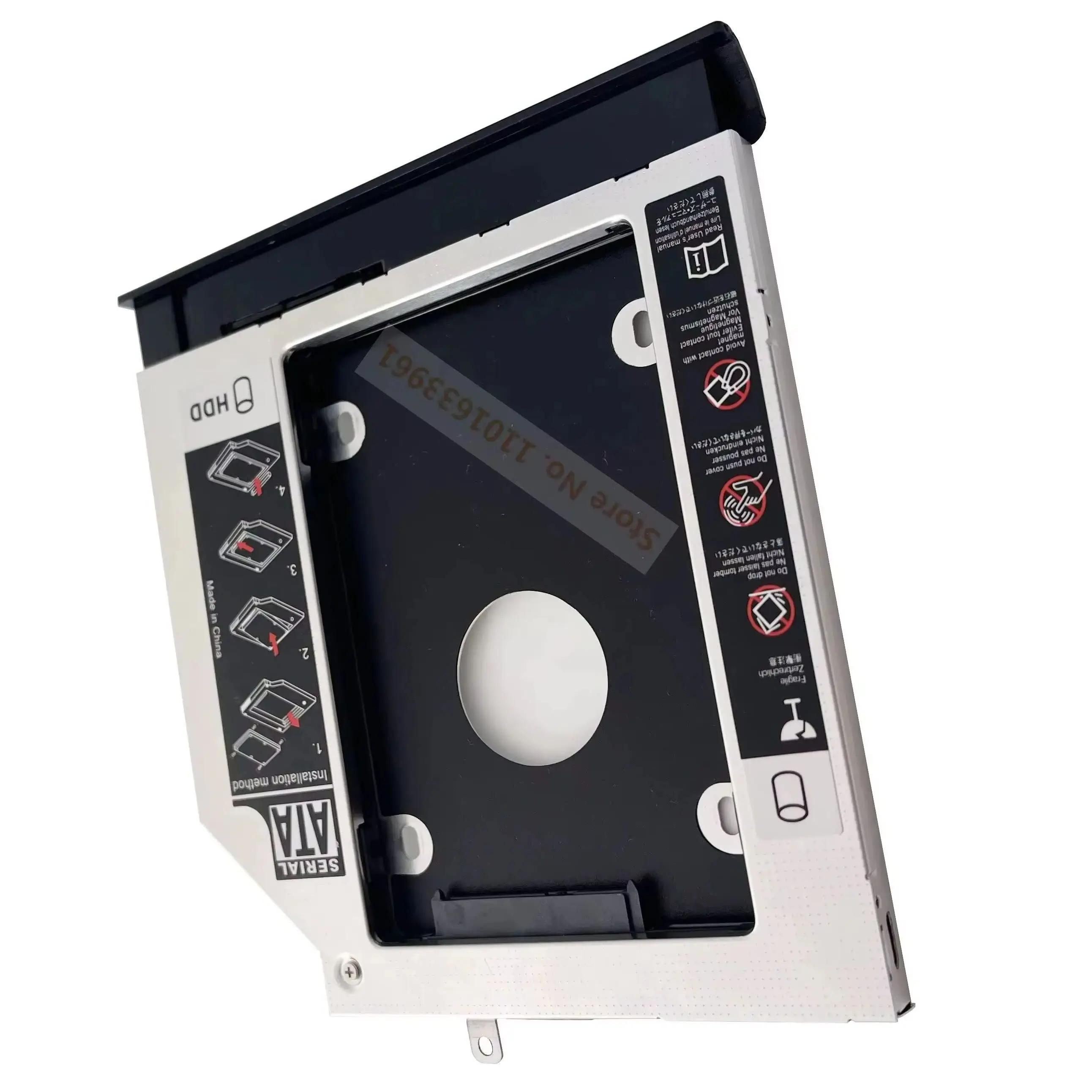 with Bezel Panel 9.5mm 2nd 2.5 Hard Drive HDD Optical Bay Caddy Frame Bracket for Lenovo IdeaPad 110-14IBR 110-15IBR