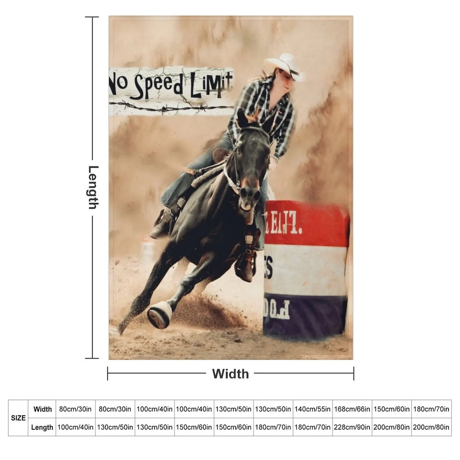BARREL RACER QUOTE ART AND DESIGNS Throw Blanket couch cozy soft plush fuzzy picnic outdoor blanket