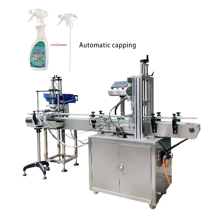 Automatic glass bottle perfume bottle spray round bottle capping machine