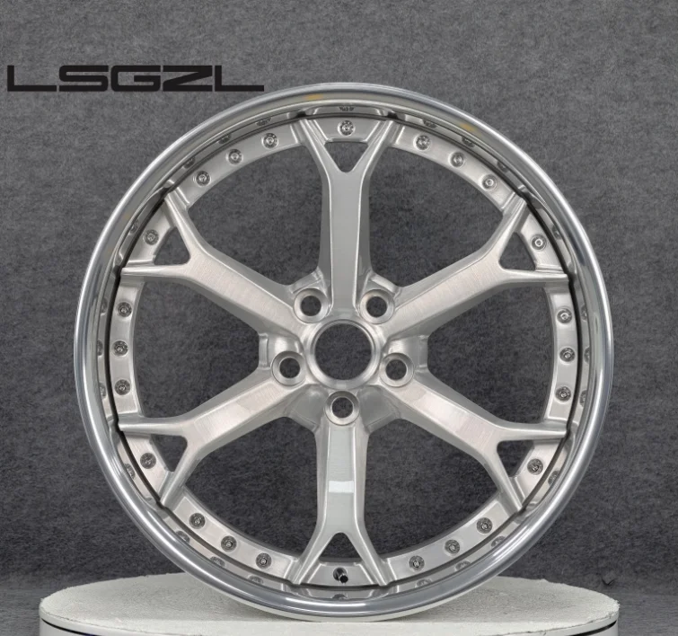 Lsgzl Forged 2 Piece 3 Piece Chrome Custom 5x114.3 5x120 5x112 5x130 for Mustang C8 audi BMW Skoda 18 Inch Alloy Car Wheel Rim