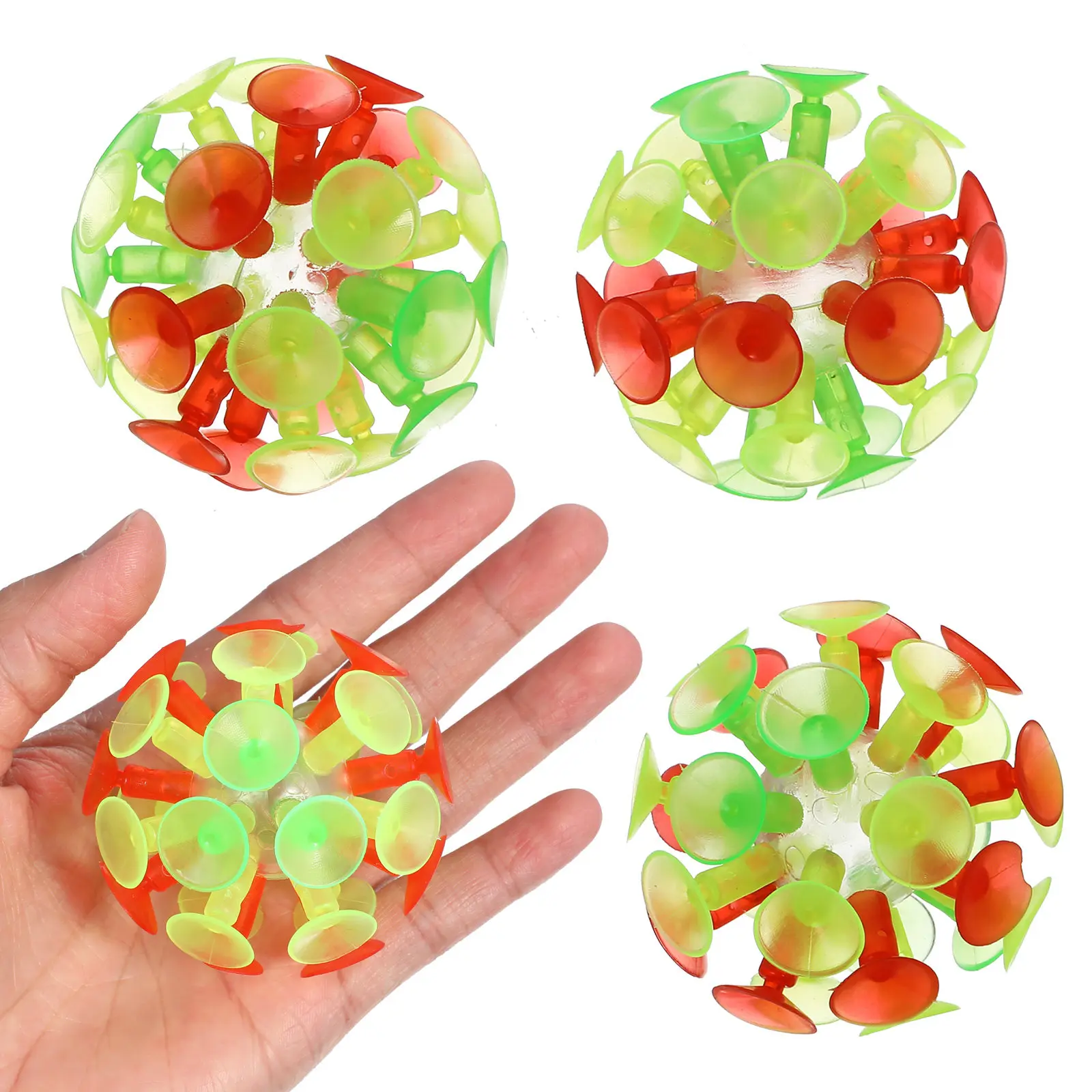 

4Pcs Funny Suction Cup Balls Glow in Dark Bounce Plaything for Windows Walls Stress Relief Party Giveaways Suction Ball Sphere