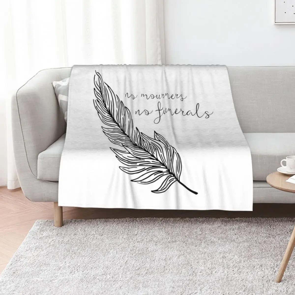 No Mourners No Funerals Minimalist Six of Crows Design Throw Blanket Furrys Single bed plaid Multi-Purpose Winter beds Blankets