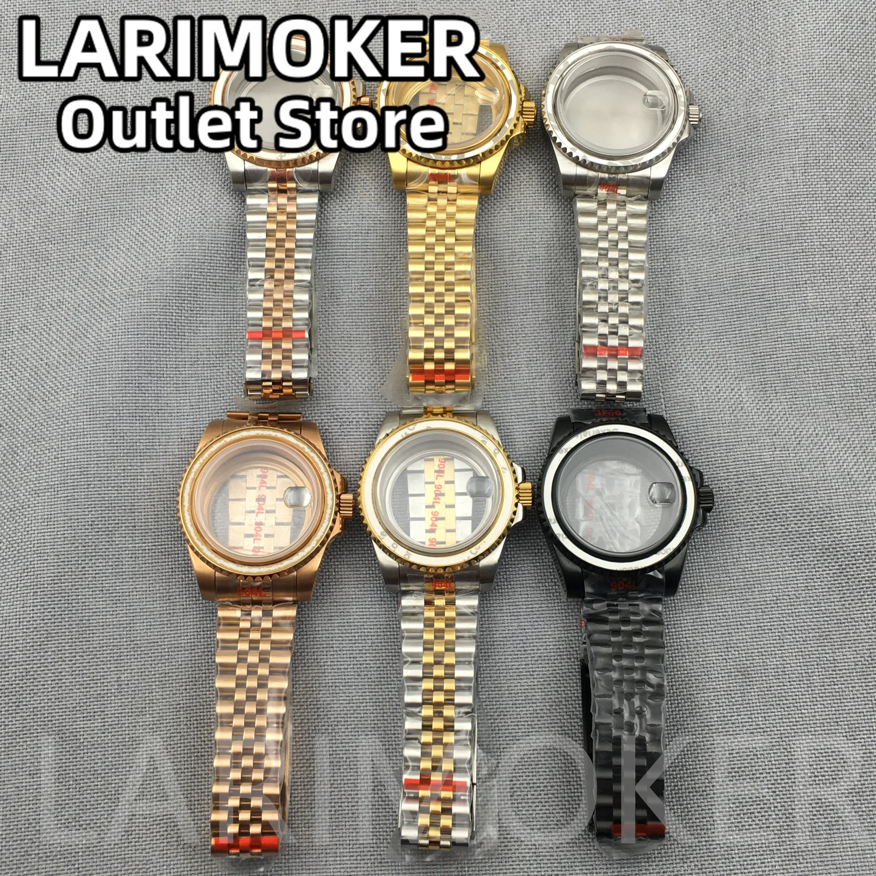 LARIMOKER 40mm stainless steel watch case unidirectional rotation fit NH35NH36 ETA2824 DG3804 Miyota 8215 PT5000 movement