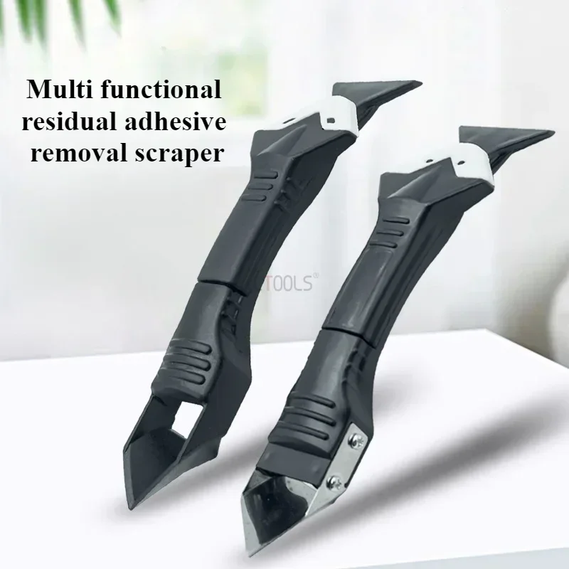 New 3-in-1 Metal Caulking Tool Residual Glue Removal Scraper Stainless Steel Head Multi-function Glass Glue Angle Scraper Tools