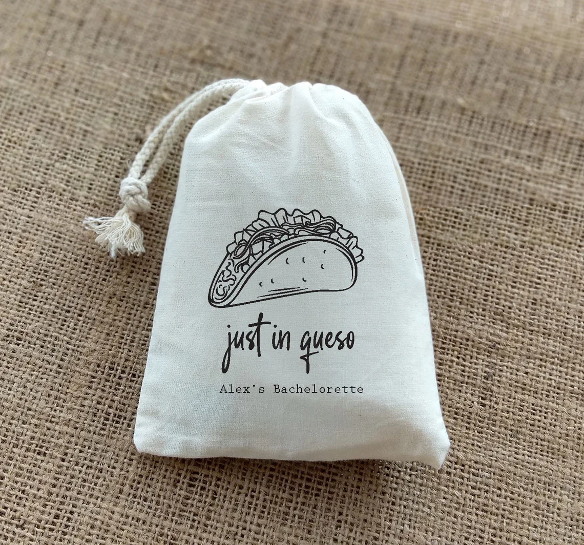 20 PCS Just In Queso Wedding Welcome Bags-Fiesta Wedding Welcome Bag-Fiesta Taco Wedding Favors-Taco Bags-Mexico Wedding - Bache