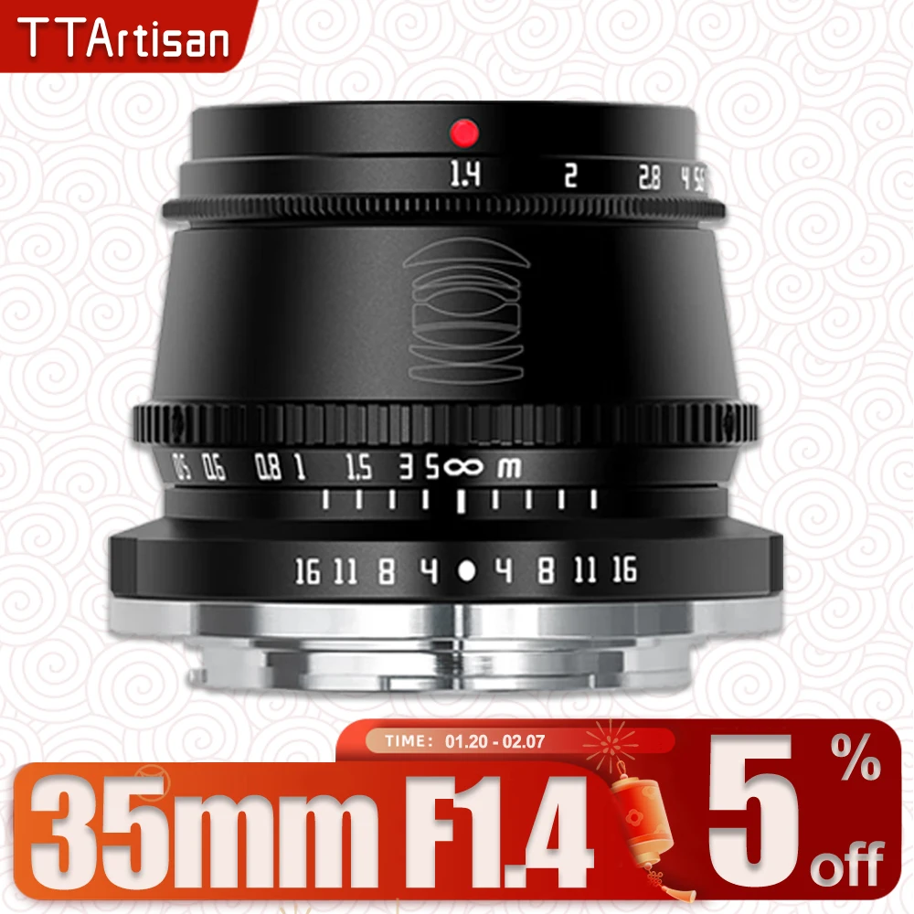 

TTArtisan APS-C 35mm F1.4 Large Aperture Portable Camera Lens for Studio Photography with Sony E A7RIII Nikon ZFC Fujifilm Mount