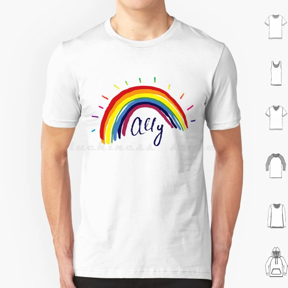 Proud Ally Lovely Pride Pride T Shirt Cotton Men Women DIY Print Bisexual Pride Bi Queer Rainbow Bio Sexual Trans Asexual Pride