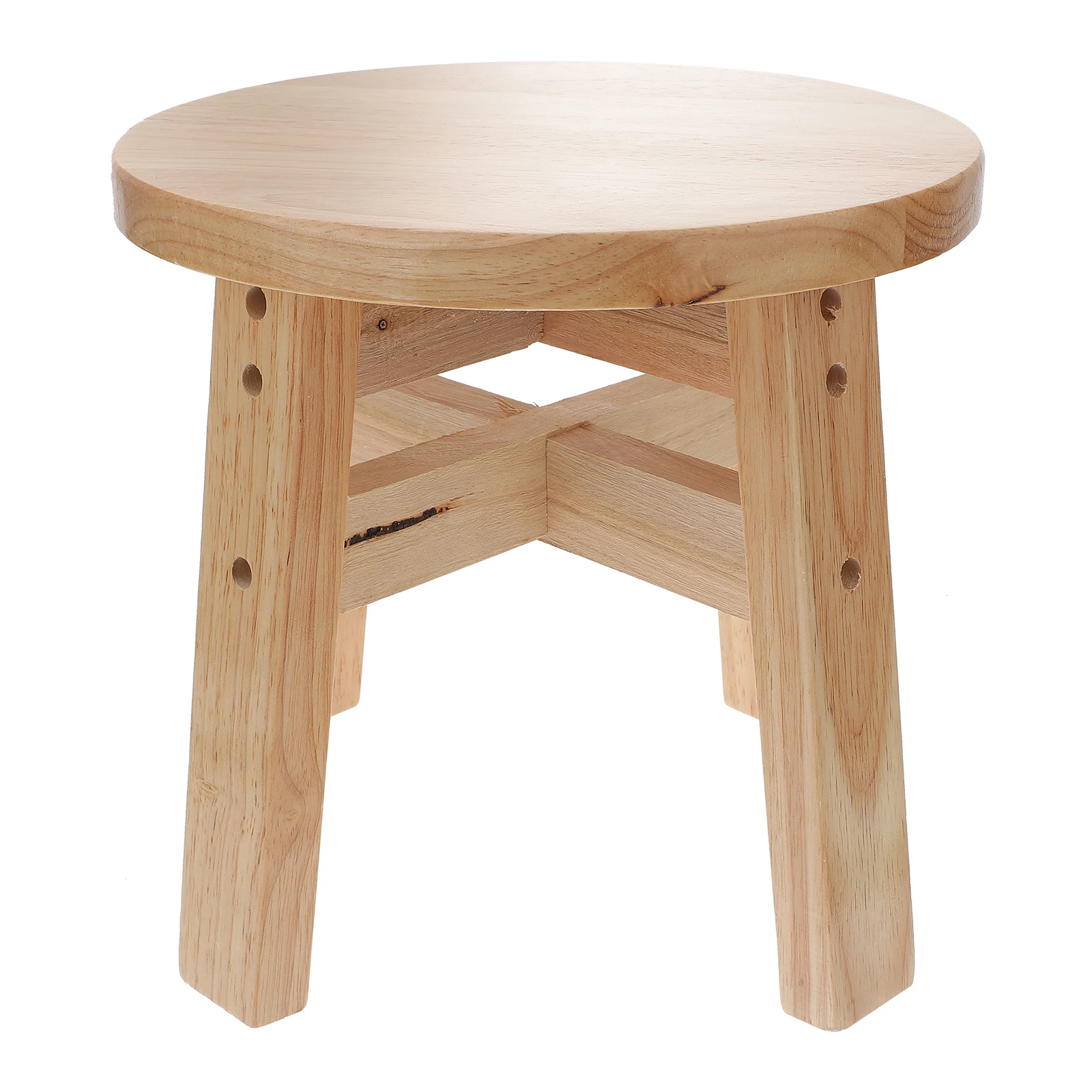 

1pc Solid Wood Stool Round Low Non-Slip Footstool for Kids Toddler Home Shoe Changing Bathroom Step Stool Furniture Easy