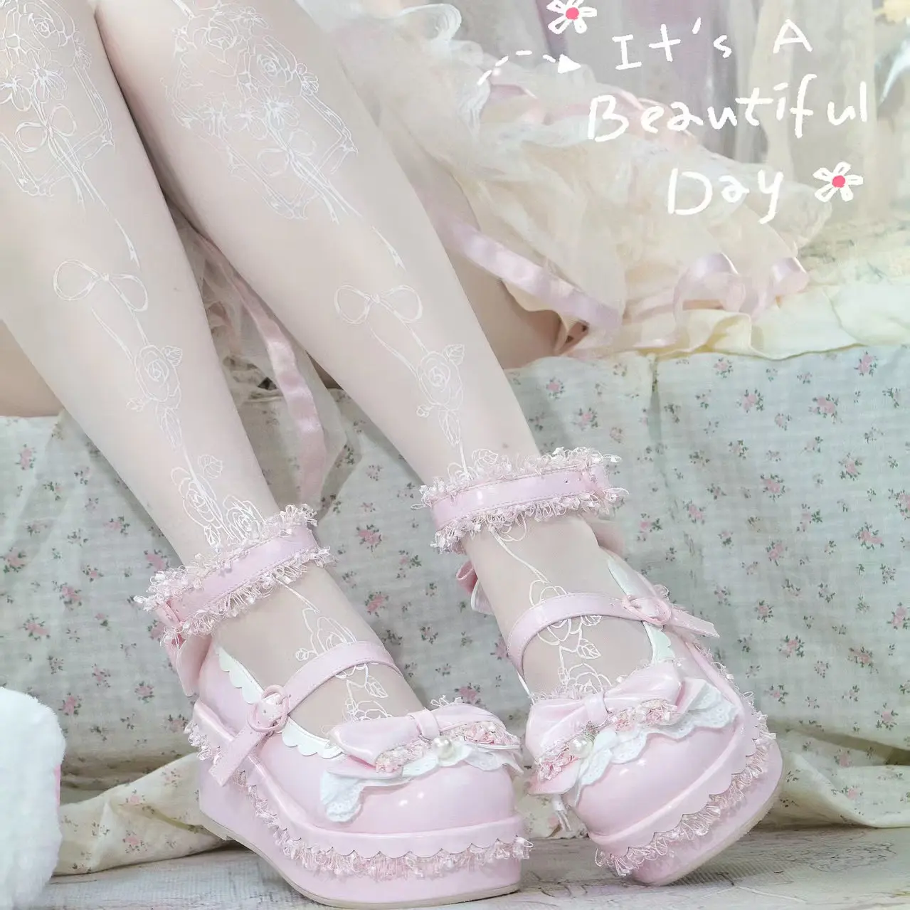 Original Lolita Thick Sole Shoes Heavy Industry Gorgeous Elegant Sponge Shoes Women Japanese Sweet Girls Tea Party Kawaii Shoes