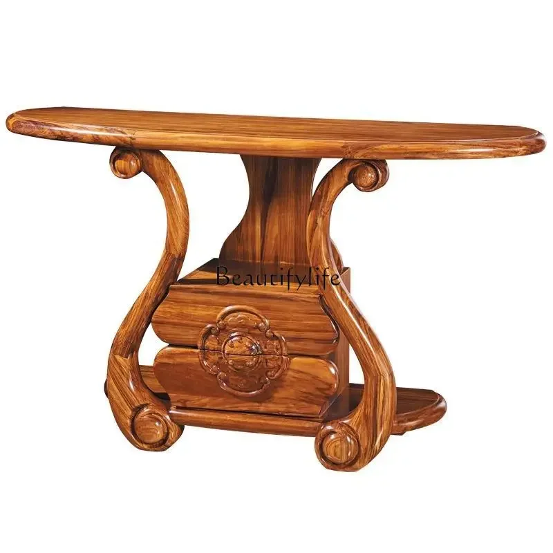 

ls 42Ebony Entrance Table European New Chinese Luxury Villa Living Room Entrance Cabinet
