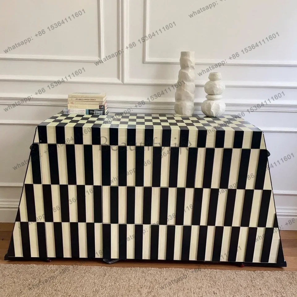 

French Nordic wall decoration entrance cabinet, living room color matching storage, modern dining side cabinet