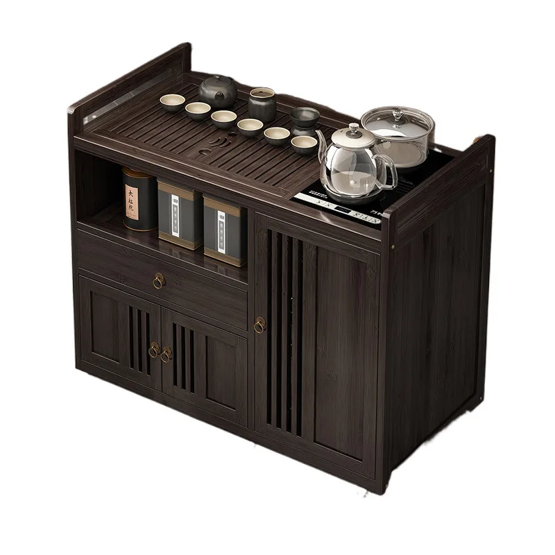 

Mobile tea cabinet small household tea table kettle integrated coffee table set