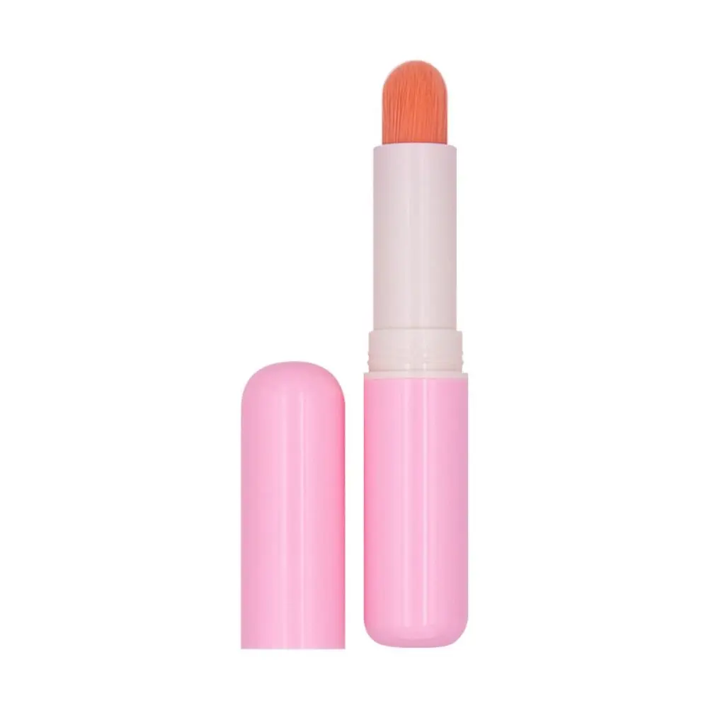 Pinceau de maquillage en silicone pour femme, portable, rétractable, plastique, brillant, fibre artificielle douce, rouge à lèvres