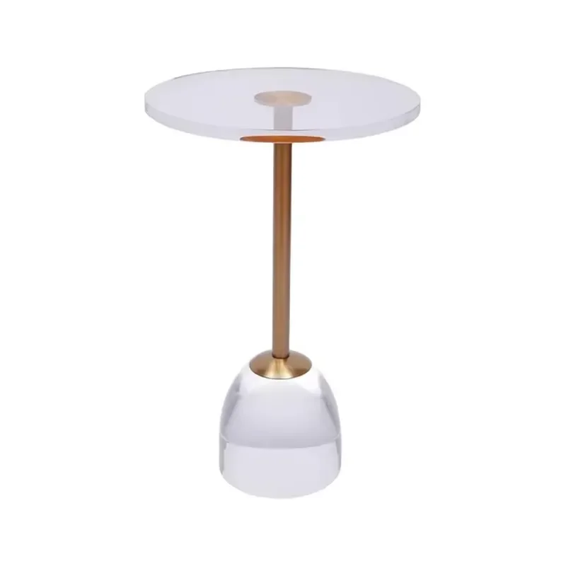 21.5 Inch Tall Clear Thickened Acrylic End Table with Solid Base Modern Style Small Side Table for Bedroom