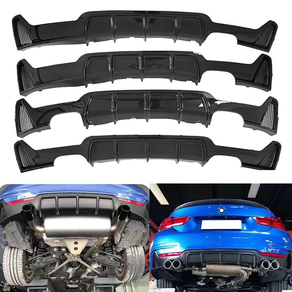 Rear Bumper Diffuser Spoiler Diffuser Tail Exhaust Tips Single/Four Outlet For BMW 4 Series F32 F33 F36 MP 2014-2020