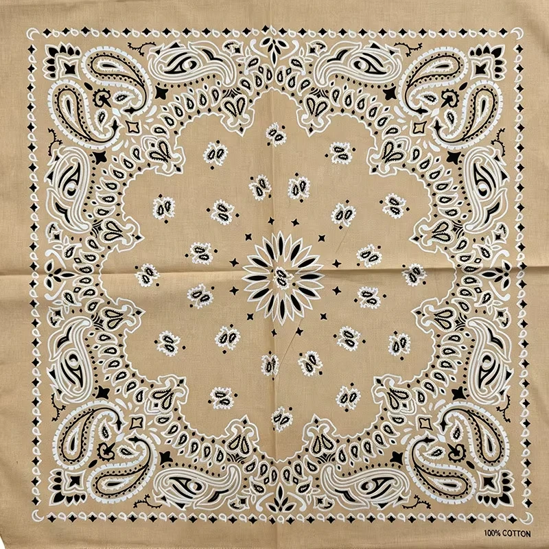New Fashion Hip Hop 100% Cotton Bandana Square Scarf Gradient Color Paisley Headband Printed For Women/Men/Boys/Girls