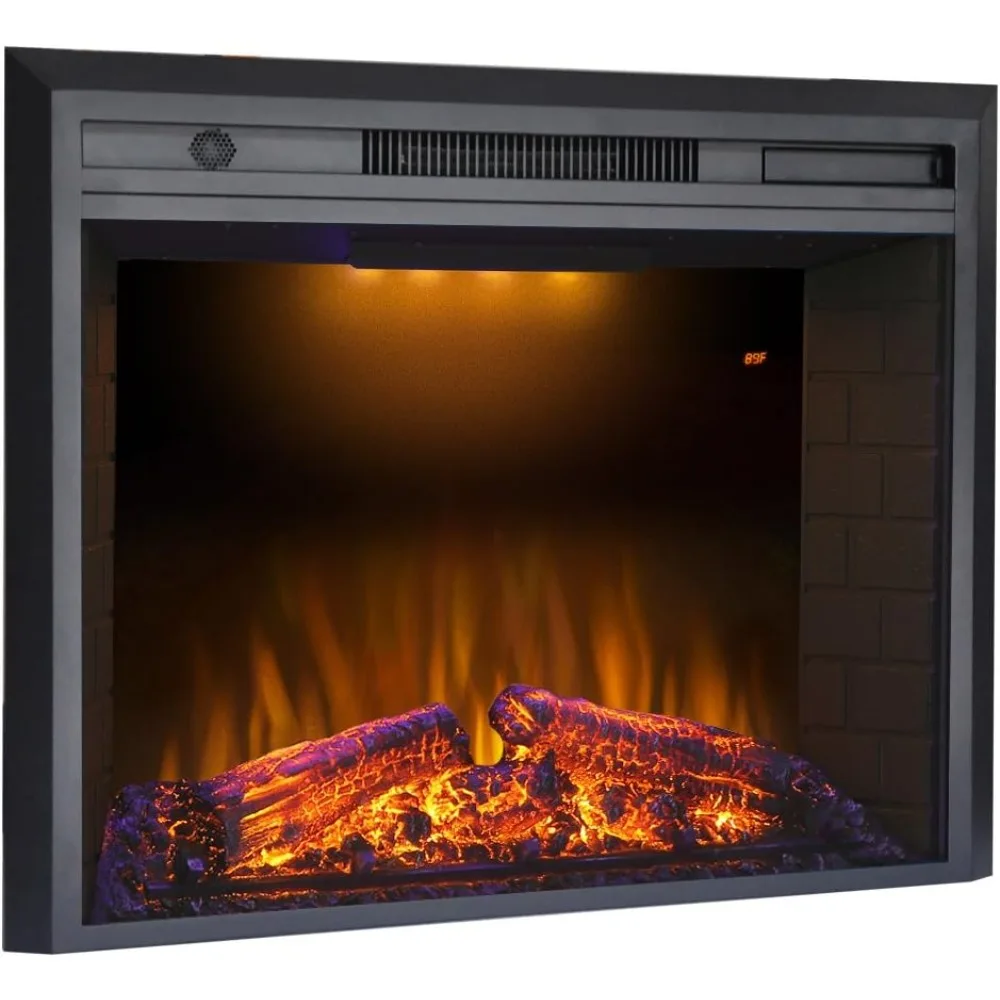 Electric Fireplace, 36 Inches Fireplace Insert with Overheating Protection, Fire Crackling Sound, Remote Control, 750/1500W