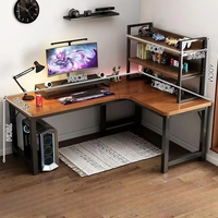 Modern Corner Computer Desks Home Double Gaming Desk for Office Designer L-shaped Office Computer Desk with Bookshelf Furniture