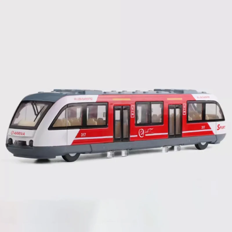 Tren Ligero de Ciudad de simulación de aleación, juguete para niños, modelo de tren pequeño, Colección clásica, regalo de recuerdo, decoración estática