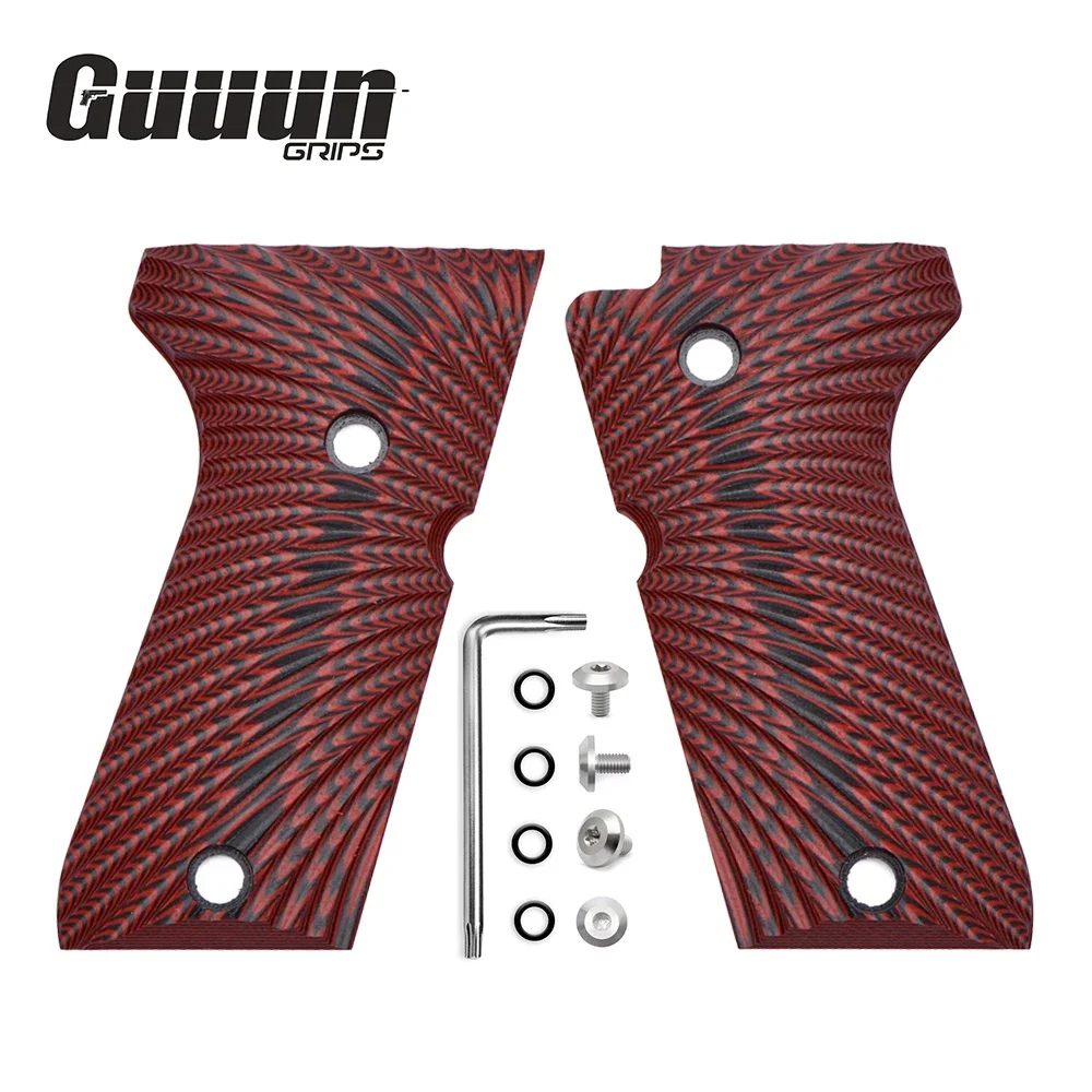 Guuun G10 Grips for Beretta 92 /96 Compact, Sunburst Texture - Include screws