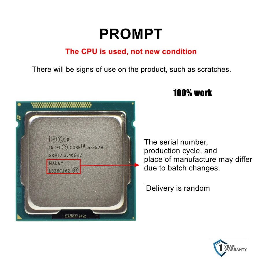 معالج Intel Core i5 3570 3.2 جيجا هرتز 4-Core LGA 1155 وحدة المعالجة المركزية #2