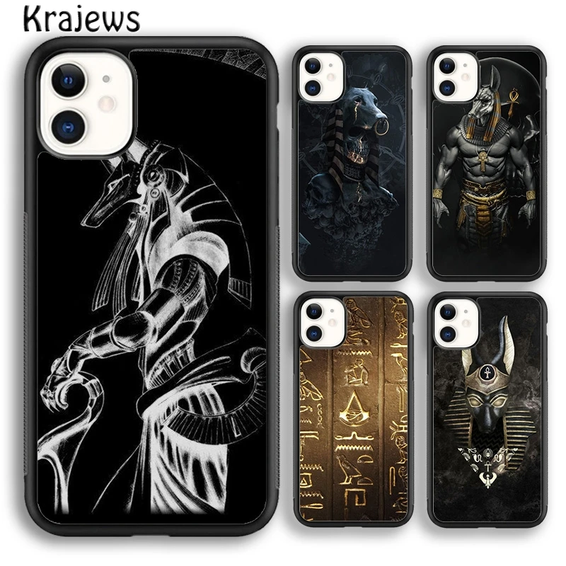 Krajews Anubis Egyptian God soft Phone Case Cover For iPhone 16 15 14 plus XS XR 11 12 mini 13 pro max coque Fundas