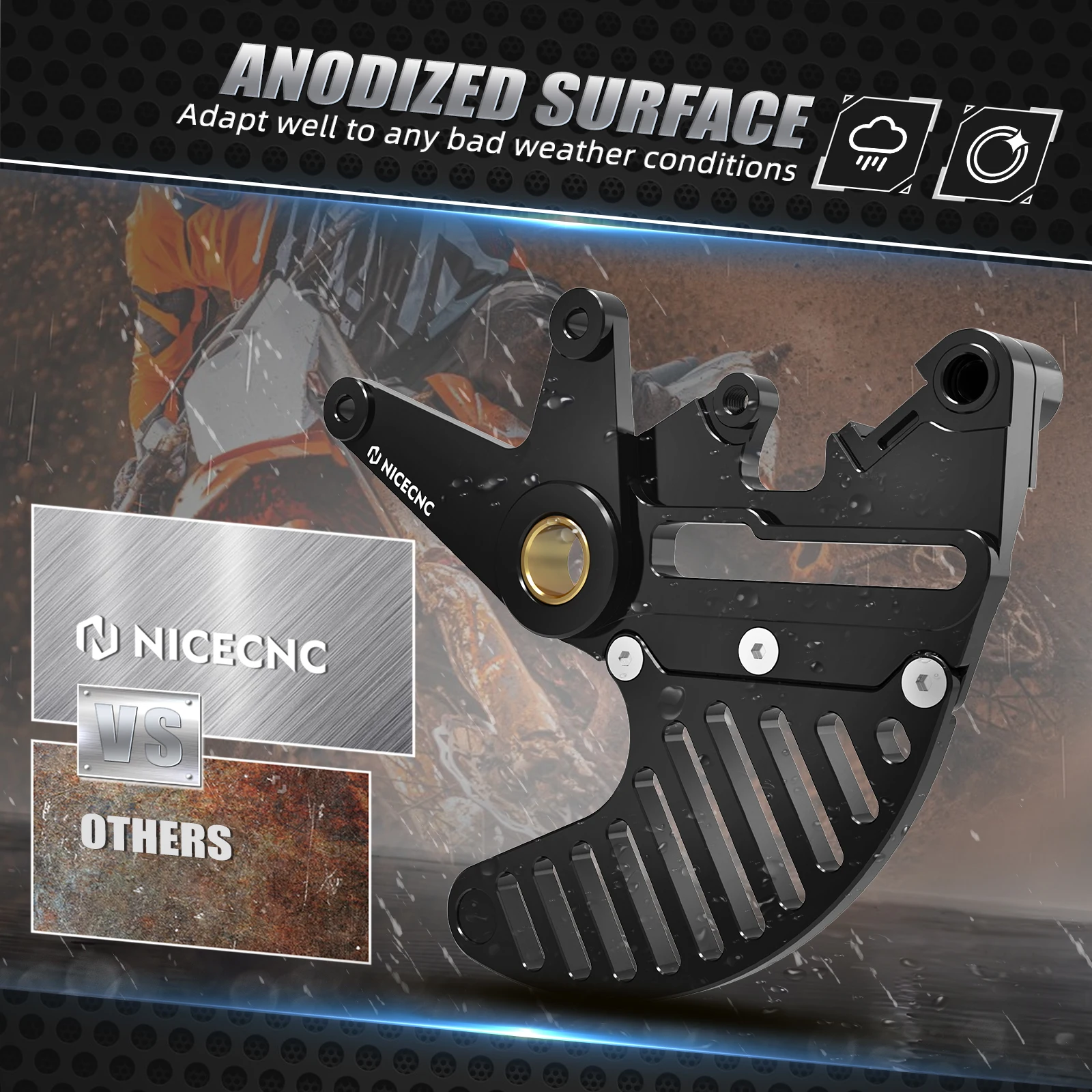 

For KTM EXC 300 2025 2024 Rear Dual Caliper Bracket Stunt Brake Disc Guard Kit For Husqvrna TE FE TC FC TX FX GasGas EC EX MC F