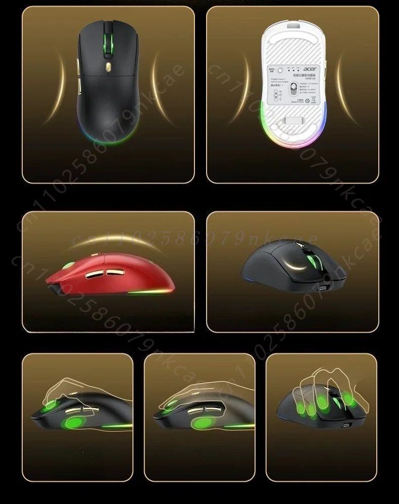 For Acer Triple Mode Wireless Wired Bluetooth Gaming Mouse Electric Custom Programming Laptop Universal for Desktop Computers