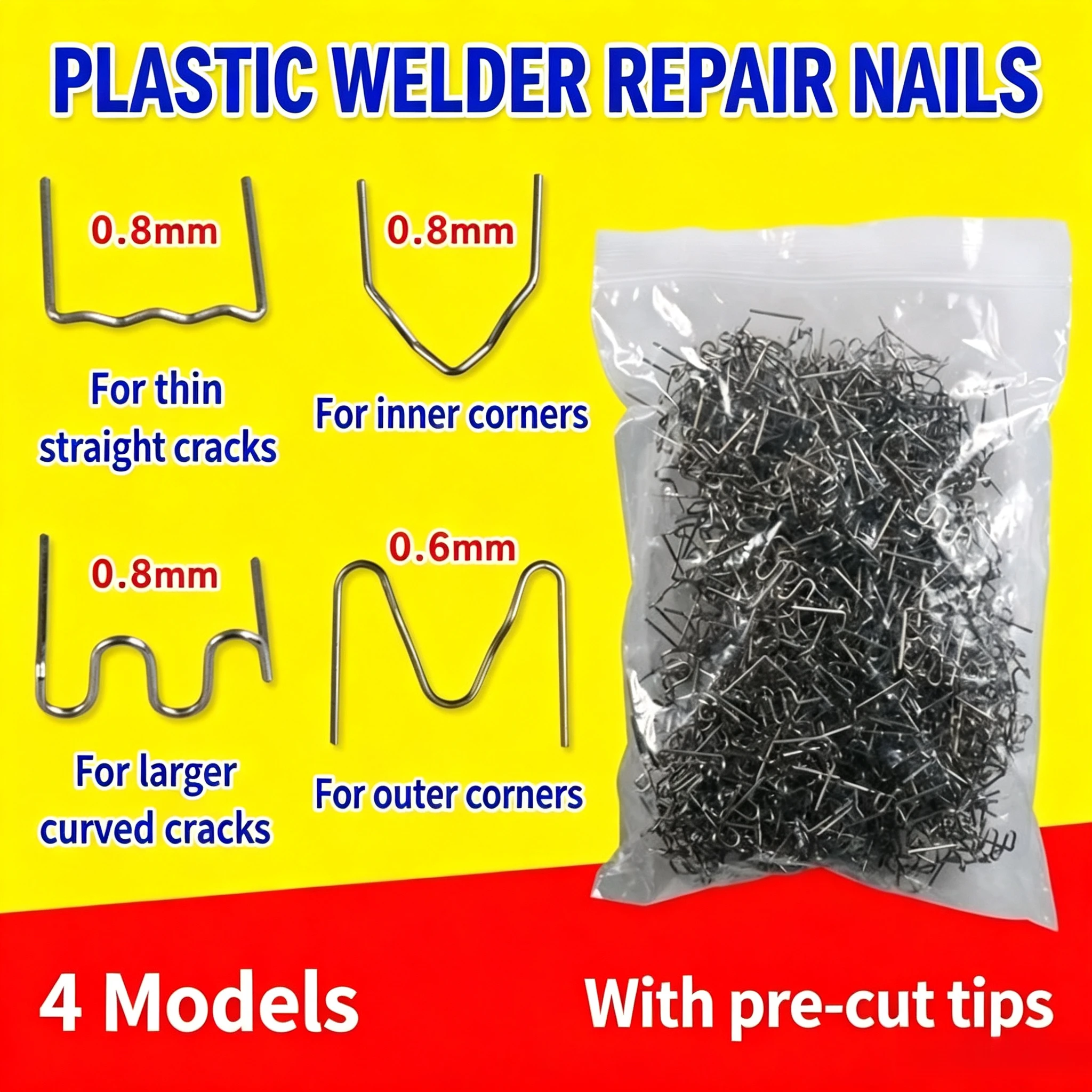 Car bumper plastic welding machine, welding gun, welding wire repair machine, nails, filling nails and maintenance accessories