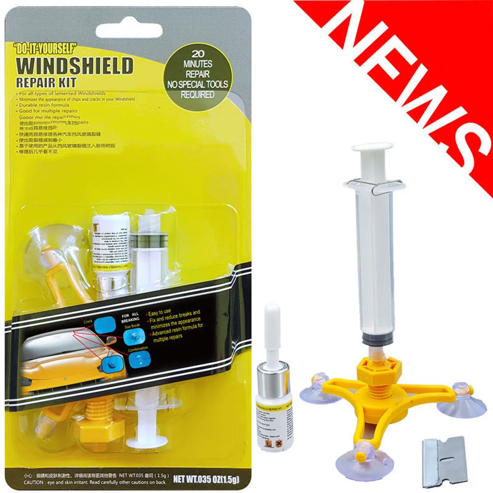 

1 Set Car Glass Crack Repair Kit DIY Windshield Restoration Tool for Chips and Cracks Windscreen Restore
