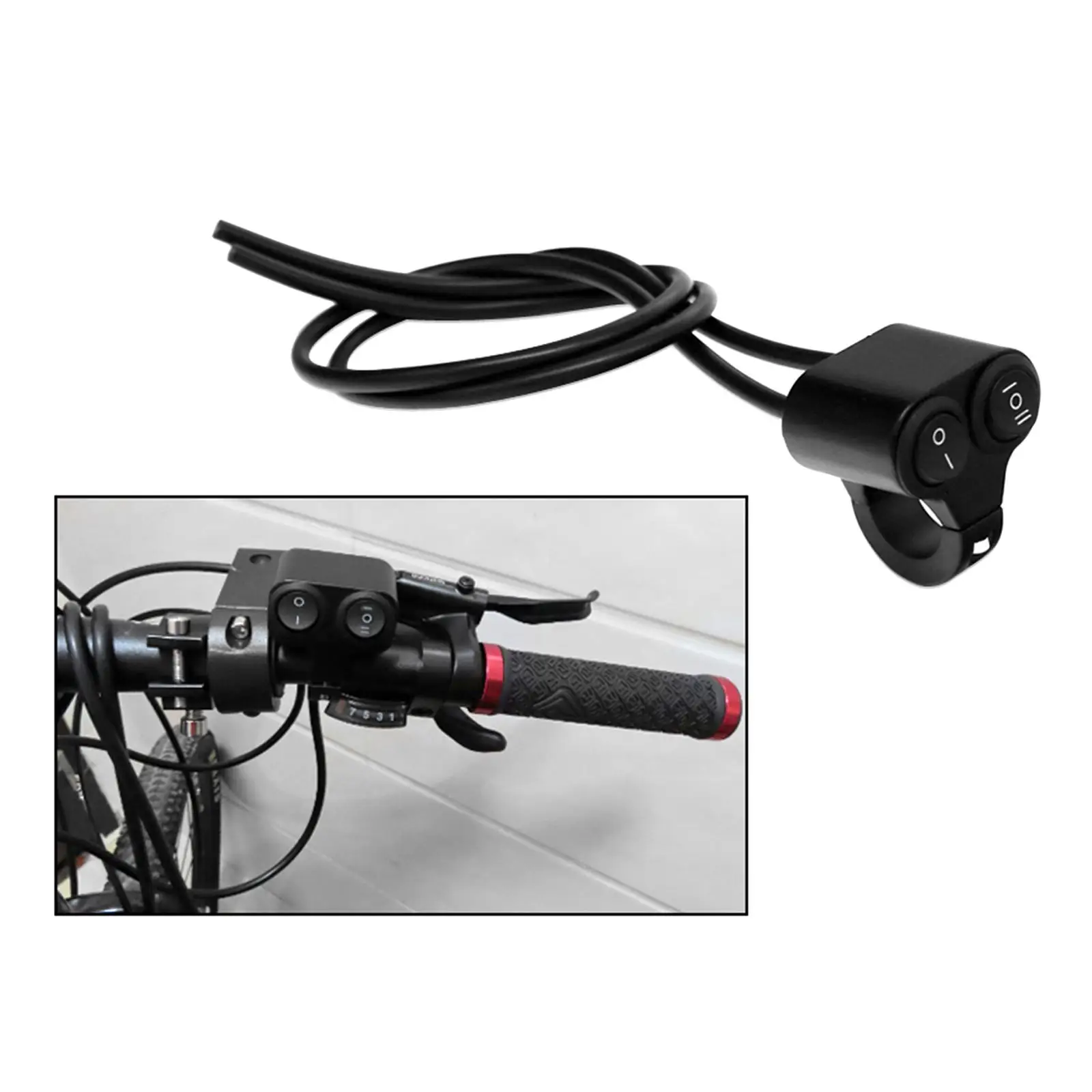 Universal Motorbike Handlebar Switch Aluminum Alloy 12V Double Separation for Fog Light Headlight