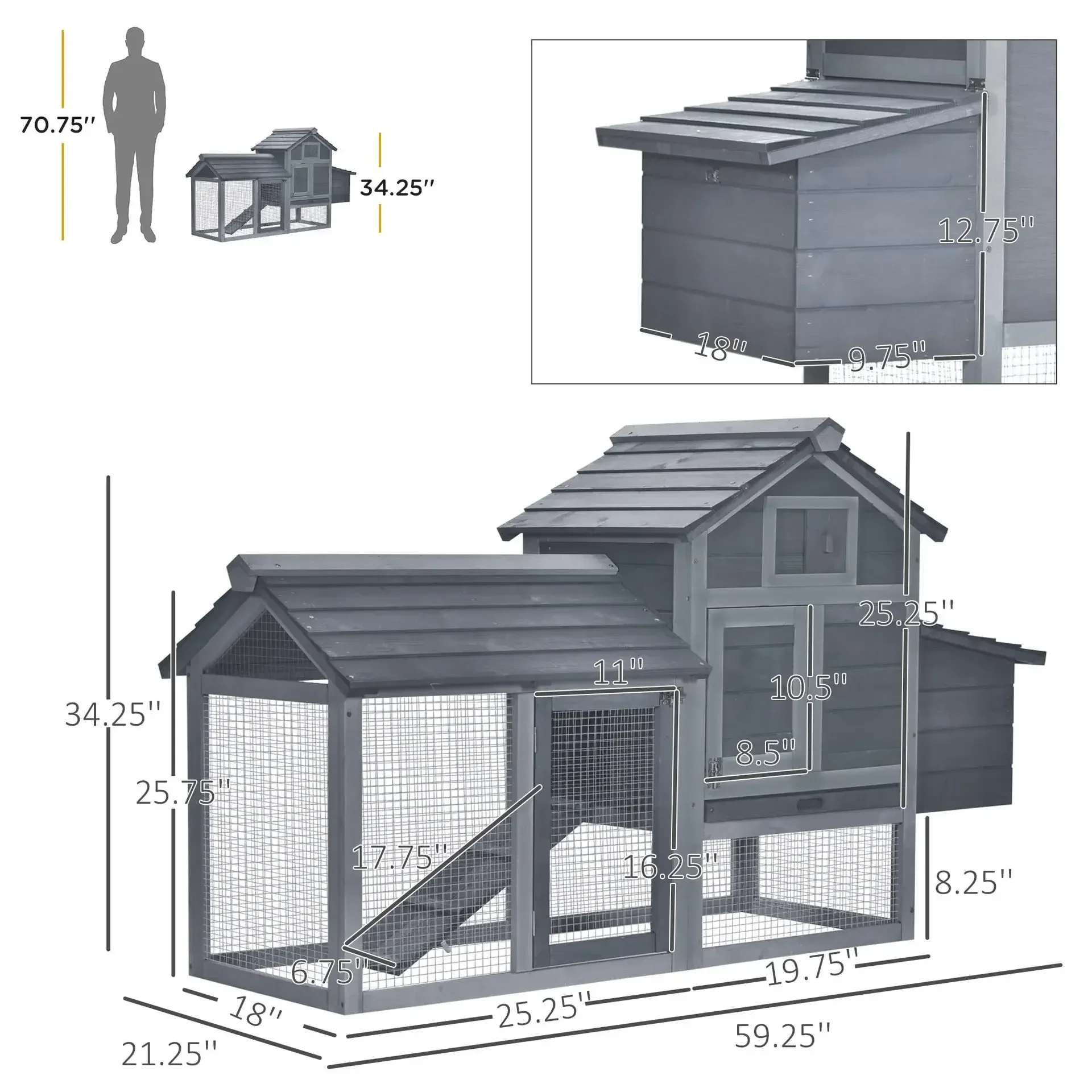 wooden chicken nest household chicken coop
