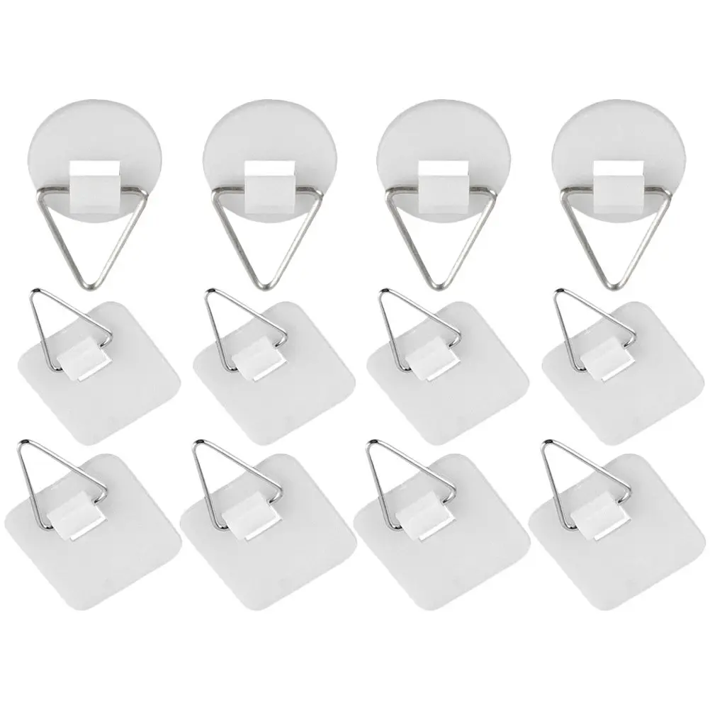 60Pcs Wall Plate Hangers Adhesive Heavy Duty Plate Holders for Ceramic Vintage Dinner Wedding Plates Picture Frames Drywall