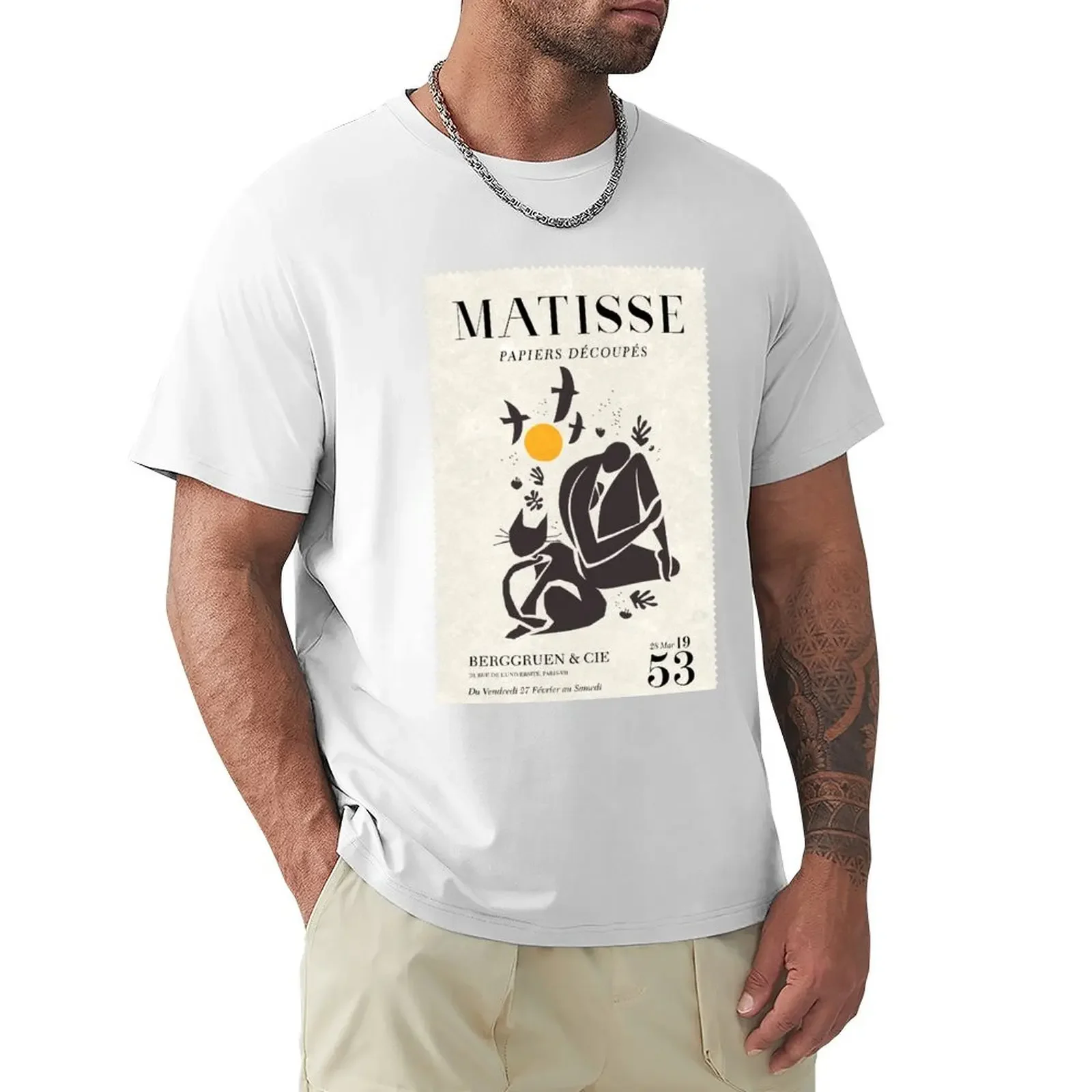 Matisse Cat Artwork T-Shirt kawaii clothes anime clothes vintage mens t shirts