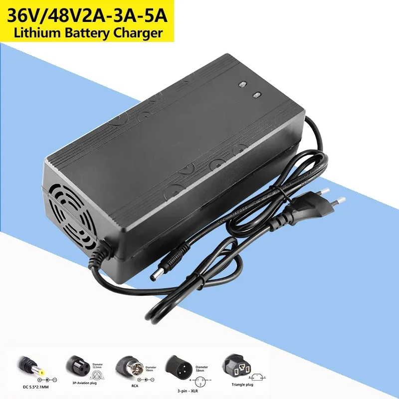 24V/42V/54.6V/67.2V/84V 5A Battery Charger 36V/48V/60V/72V 5A Li-ion Charger for 7S 10S 13S 16S 20S battery pack