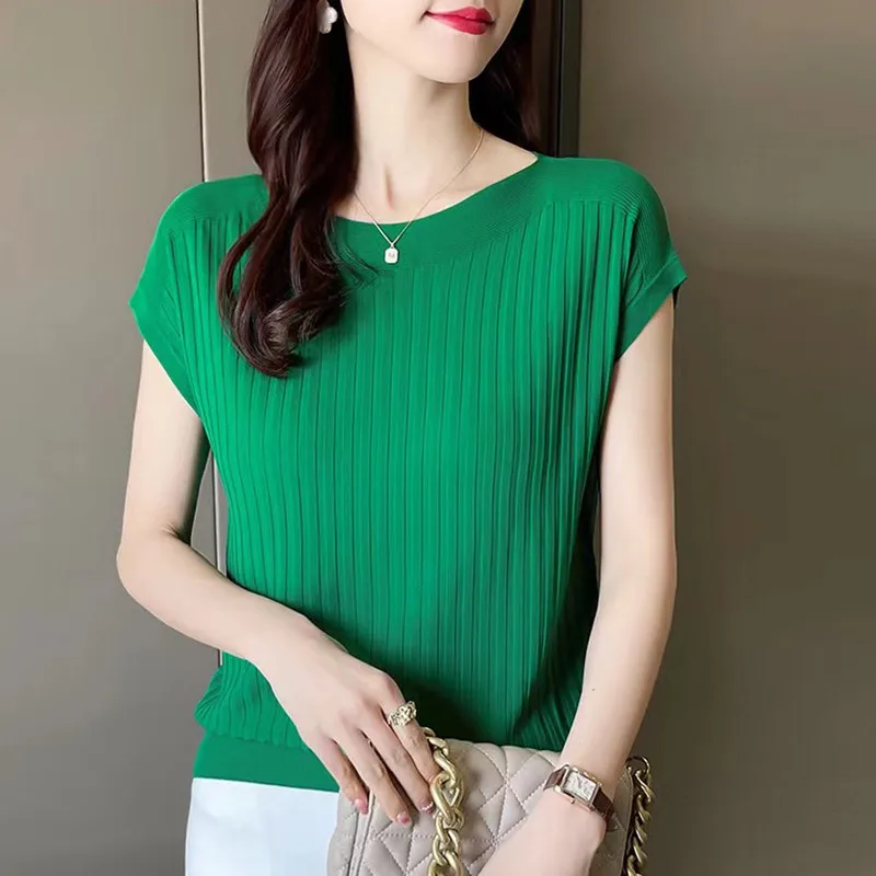 

Blusas Mujer De Moda Verano Short Sleeve Knitted Tops Sweater Women Pullovers Sweaters For Women Woman Sweaters Blusa