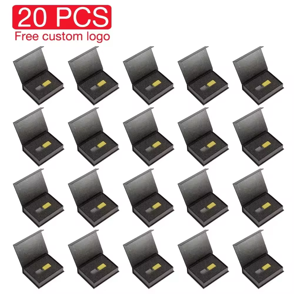 20 PCS הרבה קריסטל USB כונני פלאש 128GB מתנה לחתונה משלוח מותאם אישית לוגו עט כונן 64GB 100% אמיתי קיבולת זיכרון מקל 32GB 16GB