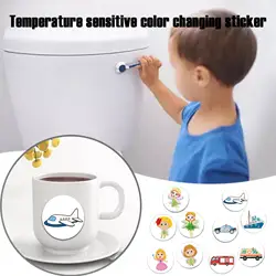 1Set Color Changing Toilet Sticker Thermochromic Toilet Sticker Urinal Training Waterproof Color Changing Sticker For Kid Potty