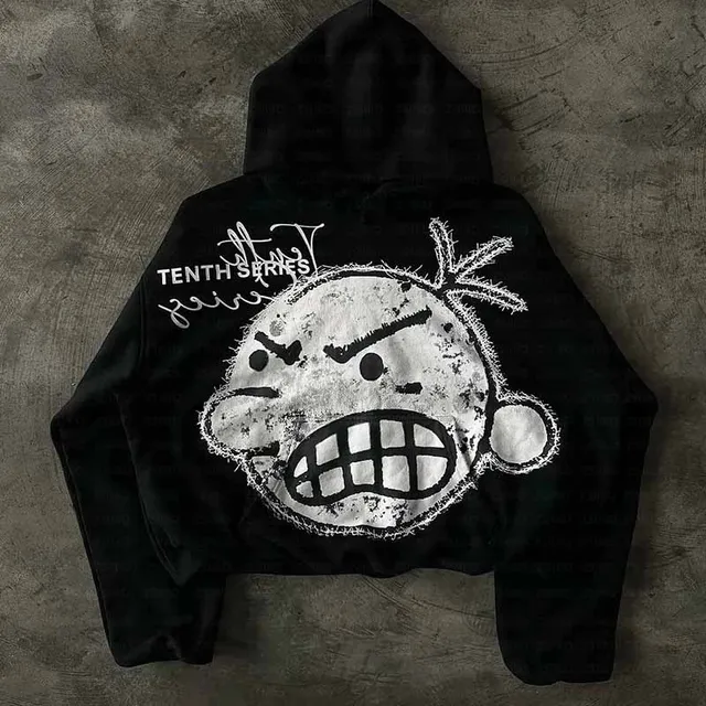 Streetwear Y2K Zip Up Hoodie Men Women New Style Gothic Long Sleeve Jacket Sweatshirt Harajuku Hip Hop Oversized Hoodie 2024 New
