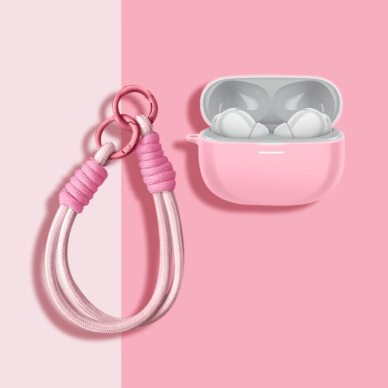 For Redmi Buds 5 Pro Case Fashion Rope Silicone Earphone Case Headset Shell Headphone Cover For Xiaomi Redmi Buds 5pro With Hook