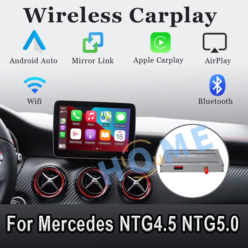 

Wireless Apple Carplay Android Auto Module For Mercedes Benz A B C E CLS GLE GLA GLC GLK ML S Class NTG4.5 NTG5.0 Interface