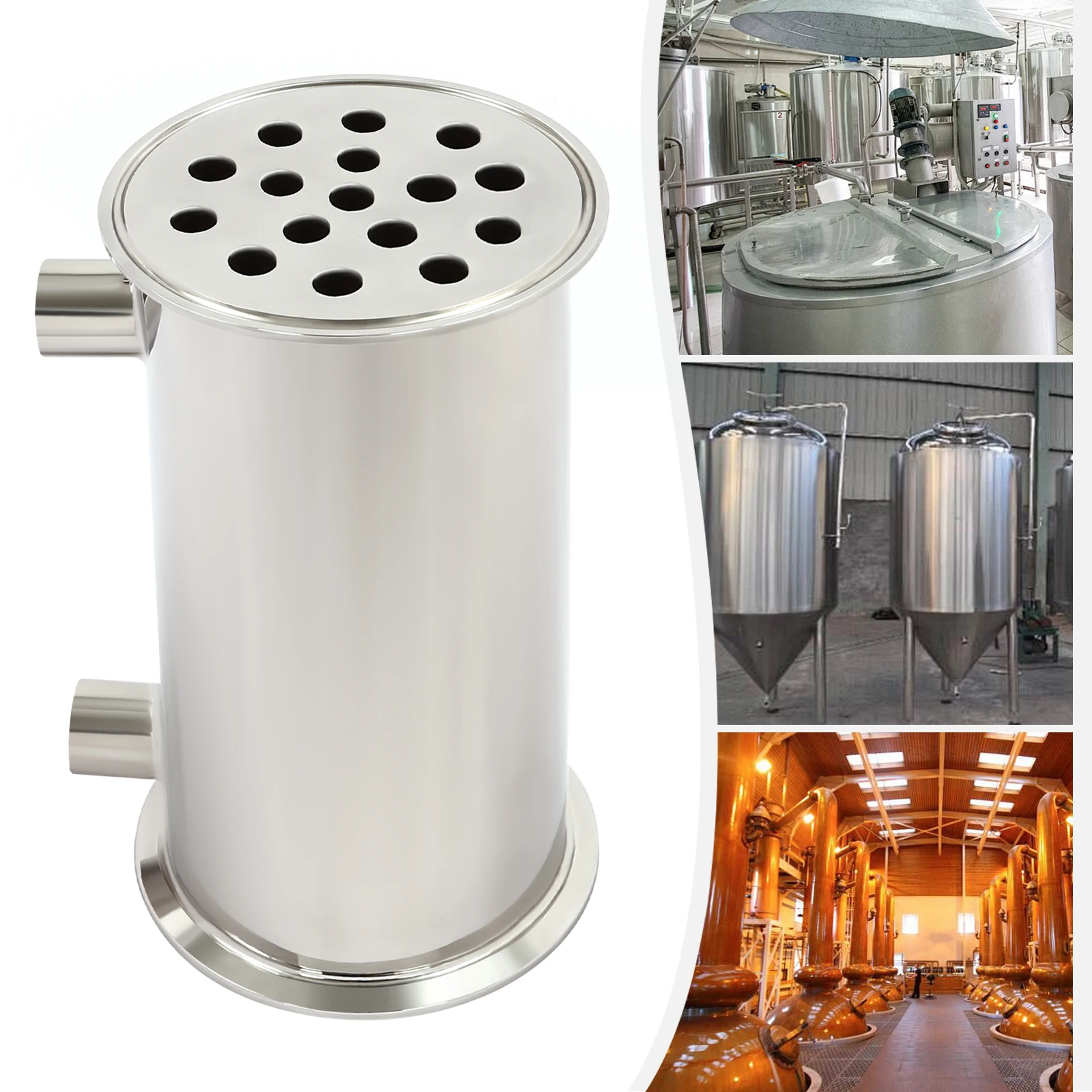 1/2 "مكثف ارتجاعي Dephlegmator 16 فتحة 304 من الفولاذ المقاوم للصدأ لعمود التقطير Moonshine