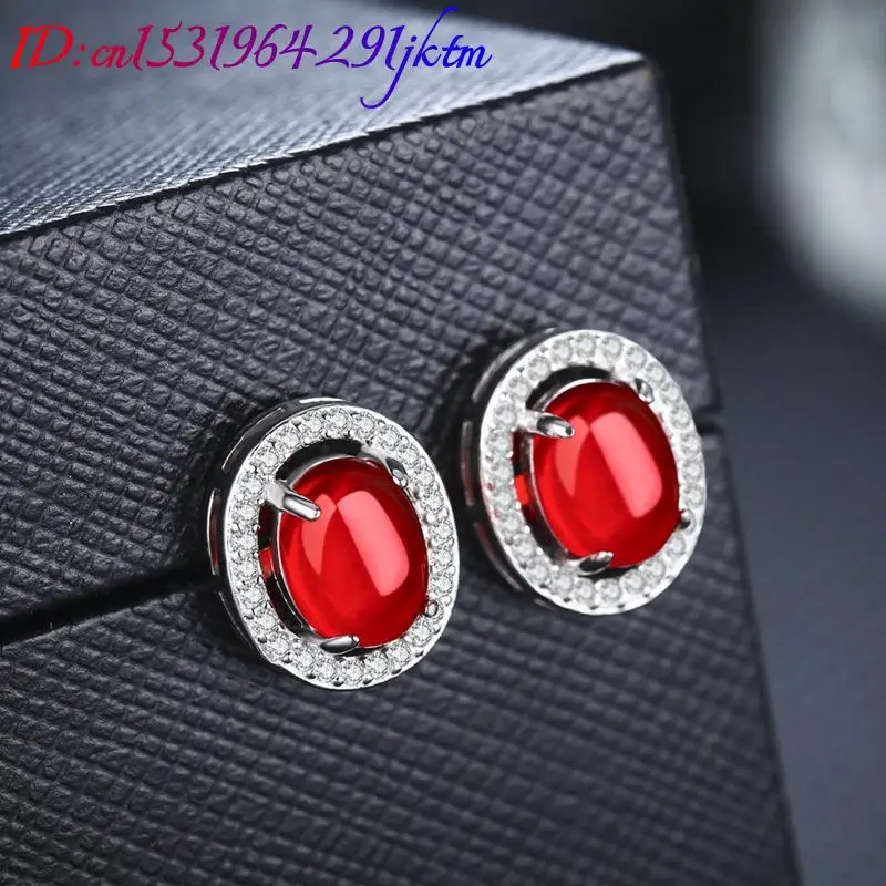 Natural Jade Earrings Talismans Fashion Accessories Amulet 925 Silver Ear Studs Gifts for Women Designer Real Jewelry Stone