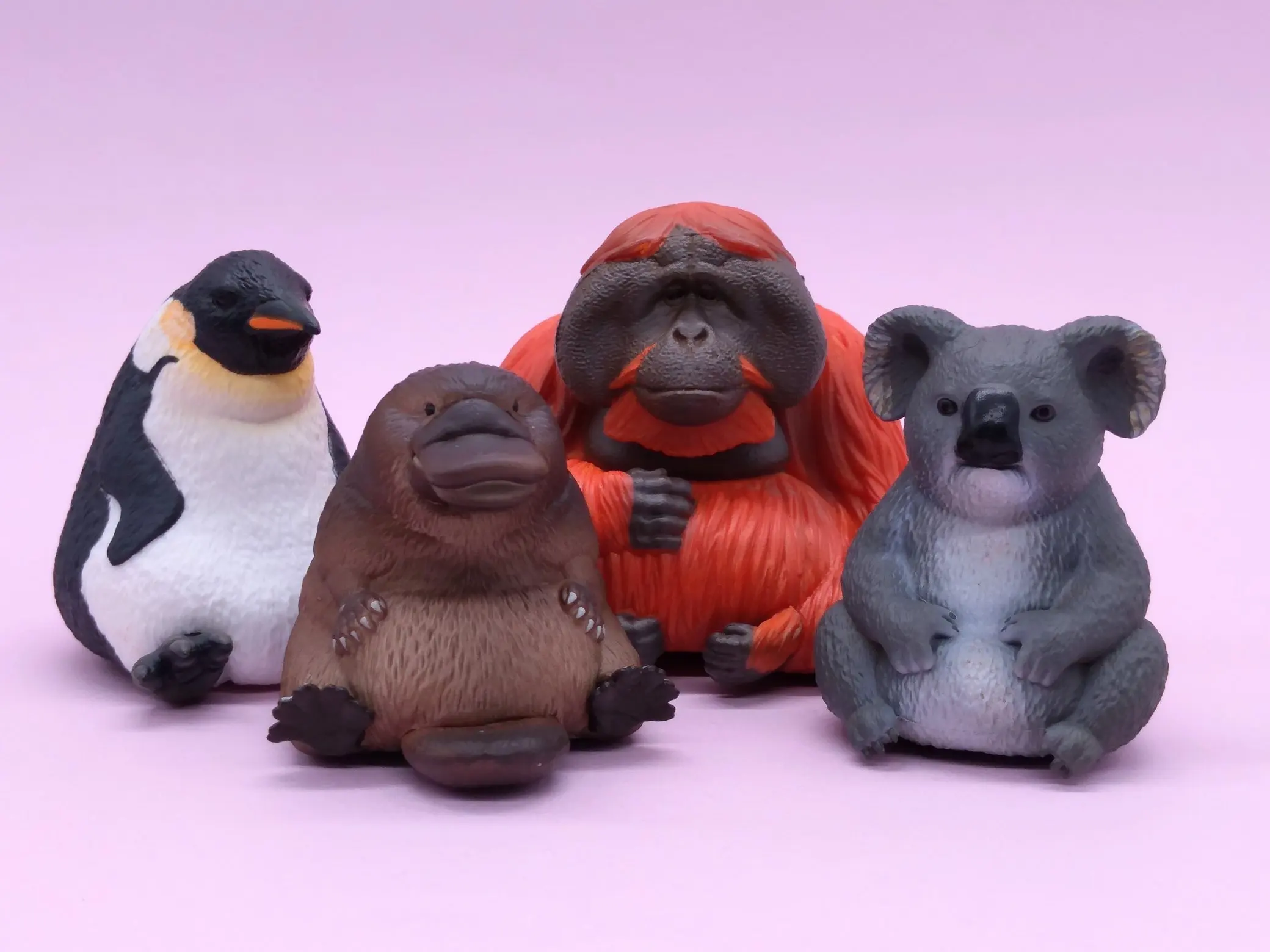 كيتان لعبة الكبسولات RBEN STUDIO الحيوان الشكل التميمة الجزء 4 kawaii الدهنية يجلس Orangutans Platypus البطريق كوالا غاشابون الشكل