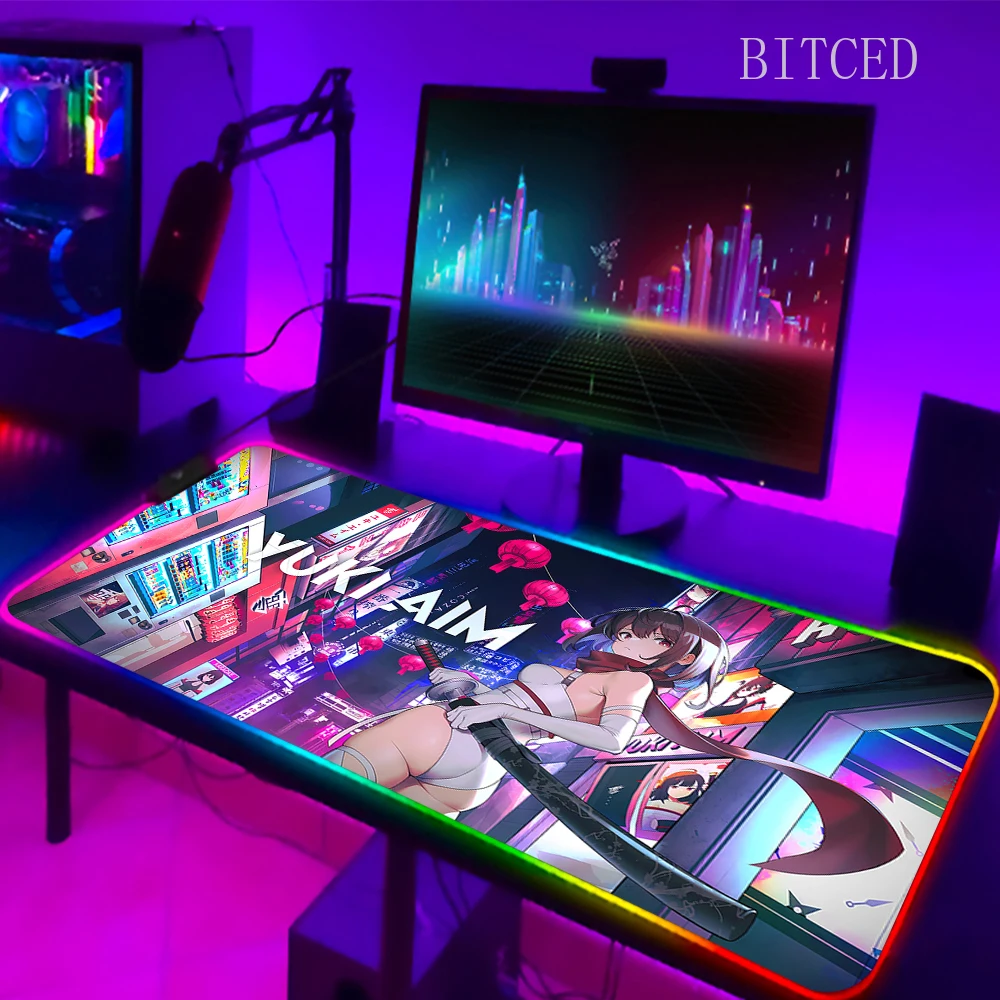 

YUki Aim Gamer Подставка для клавиатуры с подсветкой RGB LED Офисные аксессуары Игры Компьютеры Diy Игровой компьютерный стол Настольный коврик для мыши XL