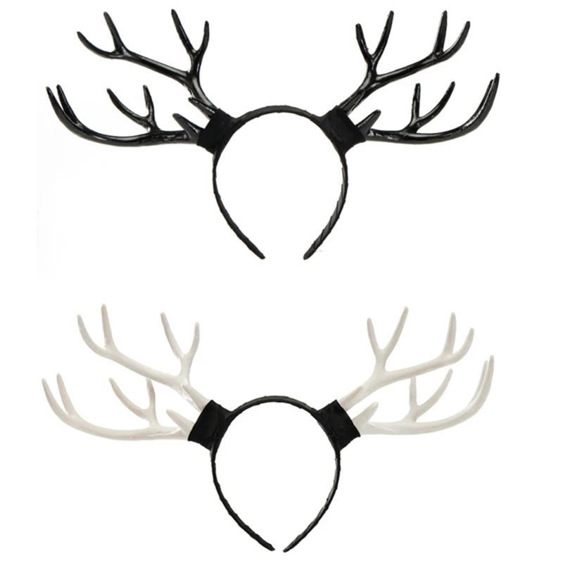 Antler Horn คอสเพลย์ Headwear ปาร์ตี้เซ็กซี่ Antler Headbands DEVIL Horn Animation ผม Hoop สำหรับแสดงสดบทบาทเล่น 28TF