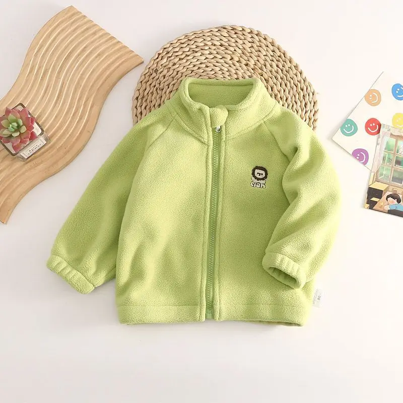2026 New Children Boys Girls Polar fleece cardigan jacket Winter Kids Warm Hooded Baby Coats Causal Toddler Outerwear