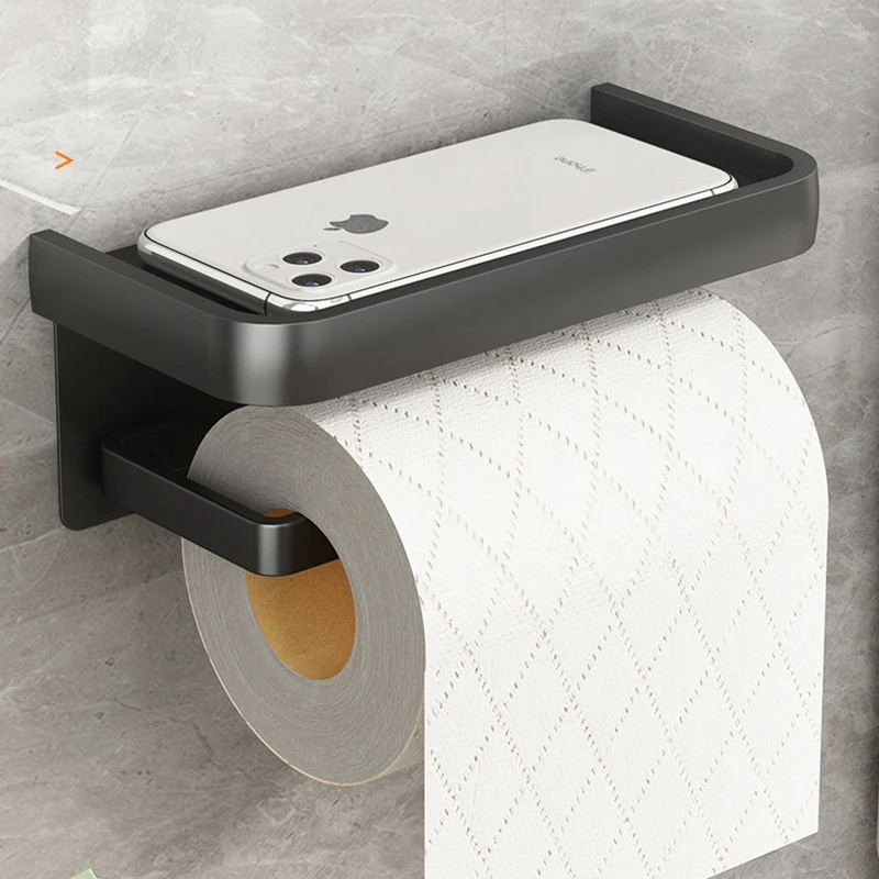 Aluminum Toilet Paper Holder Storage Rack Kitchen Towel Placement of seasoning bottles Bathroom Wall Roll of Paper Phone Storage image 3