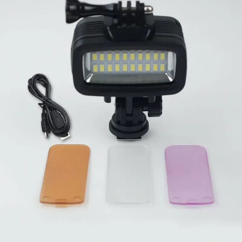 Suptig إضاءة مقاومة للماء ضوء تحت الماء الغوص + بطارية ل Gopro بطل 8 7 6 54 SJCAM SJ5000 Xiaomi yi ضوء مصباح يدوي